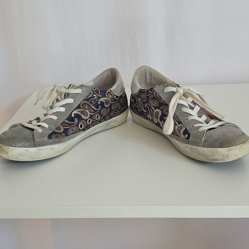 Golden Goose Superstar Gray,Silver,Blue,Brown Skateboard Sneakers Size 37 - Picture 7 of 14